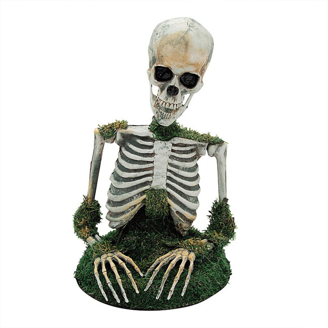 Mossy Skeleton Animated Tabletop Halloween Decoration 9 3/4 by 14 3/4 Inches